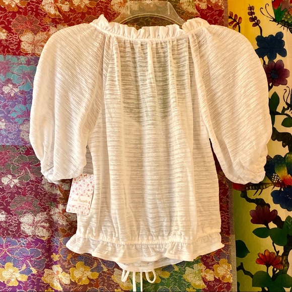 🌺🎉HP🎉🌺 NWT Free People Dorothy Ruffled Peasant Top - Picture 5 of 11